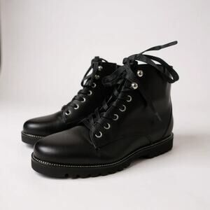 Blondo Waterproof Black Leather Combat Boots | Women’s Size 8.5